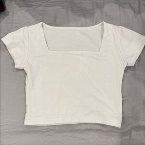 White Squareneck Women's Crop Top